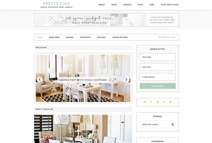 pretty chic blog theme